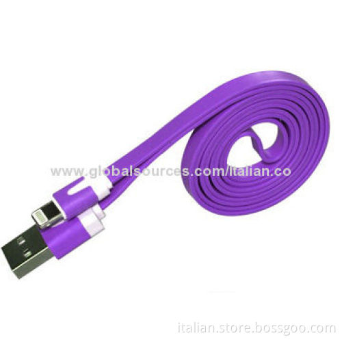 USB cable for iPhone s5 flat, colorful, noodle